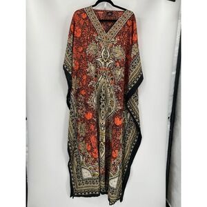 Shore Drive Freesize Kaftan Dress Floral & Paisley Pattern Bohemian Style 1 Size